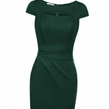 GRACE KARIN Damen Elegant Etuikleid Bleistiftkleid Festliches Cocktailkleid Knielang Businesskleider Grün XL