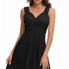 GRACE KARIN Petticoat Kleider a Linie cocktailkleid Damen Festliche Kleider schwarz Partykleider, Cl698-1, S