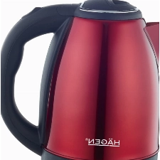 Hagen - Edelstahl -Elektrischer- Kabelloser Wasserkocher -1.8L HAGEN HA5525-RED-Rot