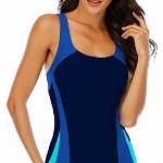 Halcurt Damen Sportlicher Einteiler Badeanzug Racer Back Schwimmanzug Figuroptimizer Bademode Königsblau XXL