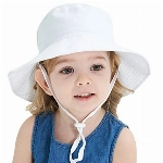 Happy Cherry - Kinder Hut Breite Krempe Jungen Sommerhut Mädchen Baby Mütze UV-Schutz Sommer Fischerhut für Strand Urlaub Reisen Weiß - 6-36 Monate