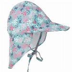 Happy Cherry - Schirmmütze mit Nackenschutz Mütze für Kinder Junge Mädchen Unisex Bindebändern Sonnenschutz UV Schutz Baby Cap Atmungsaktiv Schnelltrocknend - Blau - 3-18 Monate