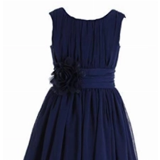 HAPPY ROSE Juniorbrautjungfernkleid Abschlussball-Partykleid Chiffon Marine 12_Jahre