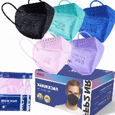 Haswee FFP2 Masken 20 Stück, 3D Becher Staubmaske Bunt,Atemschutzmaske CE0598 Zertifiziert, Einzeln Verpackt, High Density 5 Schicht Filter