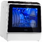 HAVA Tragbarer Mini Geschirrspüler, kompakter Spülmaschine, 6 Programme Mini Tischgeschirrspüler, 5 Liter Wasser benötigt, Trockenfunktion und Licht für Wohnungen, Schlafsäle und Wohnmobile