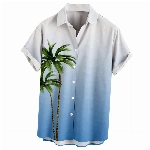 Hawaii Hemd Männer Herren Revers Retro 3D Tie-Dye Kurzarm T Shirt Mit Brusttasche Knopfleiste Basic Hemd Strandhemd Henley Hemd Sommerhemd Regular Fit Freizeithemd Urlaub T-Shirt