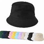 heekpek Fischerhut Bucket Hat Damen Herren Fischerhüte Sonnenhut Baumwolle Sommerhut Strandhut Fishermütze Freizeithut Anglerhut Unisex Hüte Faltbarer Reversibel 56-58CM,Reines Schwarz