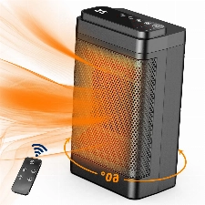 Heizlüfter Energiesparend, 1500W Keramik Heizlüfter Leise, mit Fernbedienung und Touch-LED, 60° Oszillation, 3x Heizstufen, 2-12H Timer, Mehrfachschutz, Heizung Elektrisch für Bad, Wohnzimmer, Büro