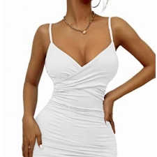HESUUIO Partykleid Sexy Kleid, Damen Party Kleid Sexy Schulterfrei Bodycon, minikleid Damen Sexy Spaghettiträger Minikleid Clubwear