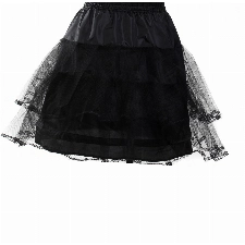 HIMRY® Reifrock Petticoat 1 Ring mit Spitze, Mini Unterrock superleicht und formstabil, Underskirt One Size Gr. 34 bis Gr.40, Hochzeitskleid Ballkleid Brautkleid Krinoline, Schwarz, KXB-0012 Black
