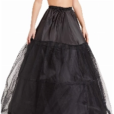 HIMRY® Reifrock Petticoat 3 Ring verstellbar, Underskirt Unterrock, Gr. X für Gr. 42 bis Übergröße, Krinoline Schwarz, KXB-005-Black-X