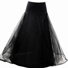 HIMRY Reifrock Petticoat Elastisch 1 Ring mit Spitze, One-Size für Gr. 32 bis Gr. 42, Unterrock Crinoline für Wedding Kleid Ballkleid Housekleid Abendkleid Brautkleid, Schwarz, KXB-0019 Black