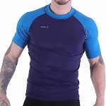 H.MILES Herren Rash Vest Rashguard Kurzarm schwarz Schnorcheln Schwimmen Surfen Tops Tauchen Anzug UV Schutz Beach T-Shirt Shortsleeve