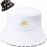 Hocaies Fischerhut Bucket Hat Sonnenhut Herren Damen Fischerhüte Sonnenhut Mädchen Faltbar Sonnenhüte Unisex Anglerhut Fischermütze für Outdoor Wandern Camping (Gänseblümchen 02)