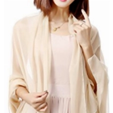 hochzeits-shop-hamburg HBH Brautmode SC-01 Braut Chiffon Stola one Size, Creme(59#)