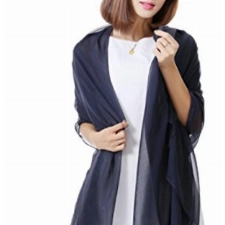 hochzeits-shop-hamburg SC-01 Braut fließend Sanft Chiffon Stola 210 * 70 cm Dunkelblau