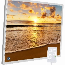 Hocosyme Infrarotheizung Bild 300W, 1-3 Min auf Betriebstemperatur bis 120 Grad - Kann an der Wandmontage, Deckenmontage - Geeignet für Schlafzimmer, Büro, Badezimmer- mit Touch Thermostat - Strand