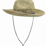 Hutshopping Santiago Western Hut Damen/Herren - Cowboyhut aus 100% Stroh - Strohhut hergestellt in Italien - Sonnenhut in XL 61 cm - Westernhut mit Kinnband