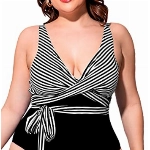 HYSENM Badeanzug Damen Große Große Oberweite mit Bügel Badekleid Damen Große Größe Größen Cups Triangel Bauchweg Rückenfrei Monokinis Bademode für Damen Swimsuit Strand Schwimmbad, Schwarz 4XL