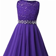 iEFiEL Sweet Prinzessin Lace Blumenmädchenkleider für Hochzeits Mädchen Festliches Kleid Brautjungfernkleid Festzug Partykleid Lila 152