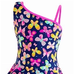 IKALI Mädchen Einteiliger Badeanzug, Sommer Strand Bademode Badeanzug für Kinder/Kleinkinder, Schmetterling, 4-5Jahre