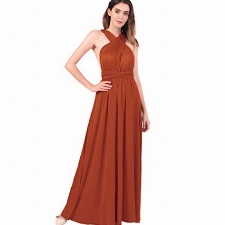 IMEKIS Damen Elegant Abendkleid Multiway V-Ausschnitt Schulterfrei Partykleid Ärmellos Neckholder Maxikleid Rückenfrei Sommerkleid Festlich Cocktailkleid Brautjungfer Hochzeit Ballkleid