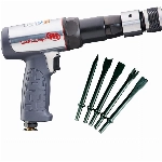 Ingersoll Rand Druckluft Hammer Kit 119MAXK, Presslufthammer mit Langem Rundschaft, für Kraftfahrzeuge und Werkstattwagen, mit 5 Meißeln und Koffer