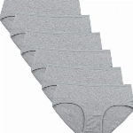 INNERSY Damen Unterhosen Baumwolle Elastisch Bequem Einfache Slips 6er Pack (S/38 EU, Hellgrau)