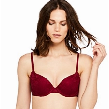 Iris & Lilly Damen Push-up BH Spitze, Ochsenblutrot, 80B