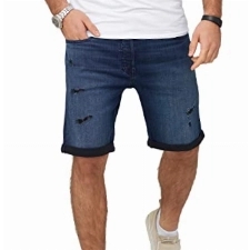 JACK & JONES Infinity Herren Jeans Shorts Rick Bermudas Used Look (as3, Alpha, x_l, Regular, Regular, Dark Blue Denim / 2)