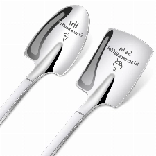 Jahrestag Geschenk für Ihn Sie, Tulolvae 2 Stück Eislöffel mit Gravur - Sein und Ihr Eiscremelöffel - Valentinstag Geburtstag Weihnachten Hochzeitstag Geschenk für Ihn Sie Paare Partner