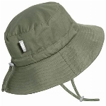 Jan & Jul Atmungsaktiver Kinder Sonnenhut, Reine Baumwolle (Militär-Grün, 6-12 Jahre)