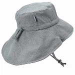 Jan & Jul Schnell Trocknender Kinder Sonnenhut, Schirmmütze UV-Schutz (XL: 6-12 Jahre, Grau)