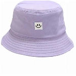 JFAN Fischerhut Unisex Lächelndes Gesicht Eimer Hut Sommer Einfachheit Hut UV Schutz Doppelte Mode Abnutzung Sonnenhut Paar Hut Draussen Lila Einheitsgröße