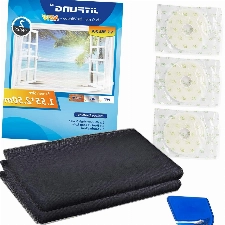 JIT-FUNG Fliegengitter Fenster, Zuschneidbares Moskitonetz, Insektenschutz mit Starkem Klettband [SPURLOS] & Zuschneider, Fliegen Netz ohne Bohren – Schwarz, 250 x 155 cm (Bienenwabe, 2er-Set)