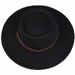 JK Home Fedora Sonnenhut mit breiter Krempe, aus Wollfilz, für Strand, Prinzessin, Glocke, Derby, Kirche, Party, Fischerhüte, A: Schwarz, Einheitsgröße