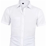 J.VER Hemd Herren Kurzarm Freizeithemd männer Bügelleichte Oberteile Sommerhemd Business Casual Shirt, Schwarz/Rot, L