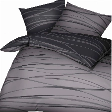 Kaeppel Wende- Bettwäsche Motion Mako-Satin dunkelgrau Größe 135x200 cm (80x80 cm)