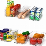 KICHLY Hochwertige Vorratsschrank Küche Organizer - Set von 6 (5 Organizer, 1 Eierbehälter) Stauraum für Kühlschrank, Schränke, Regale, Spülbecken, Kosmetik Büromaterial, Werkzeug Organizer - BPA frei