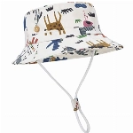 Kinder Sonnenhut Jungen Sommer Baumwolle Eimer Hüte Breite Krempe Sonnenschutz Strandhut Fischerhut Kleinkind Kappe Mütze mit Einstellbar Kinnriemen für Jungen Mädchen 4-8 Jahre