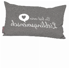 Kissen Lieblingsmensch grau 25x45 cm Made in Germany / Ökotex 100