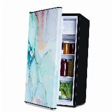 Klarstein CoolArt Kühl-Gefrier-Kombination - Kühlschrank mit 2 Kühl-Ebenen, Design-Front, Thermostat mit 5 Stufen, 0 bis 10 °C, Fassungsvermögen: 79 Liter, Motiv: Pastell