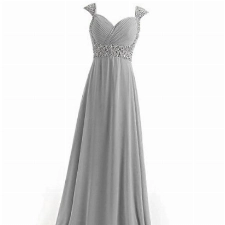 Kmformals Damen Lange Abschlussball Abendkleid Brautjungfer Kleider Größe 60 Silber