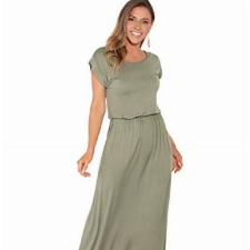 KRISP 3269-KHA-08 Damen Leichtes Kleid (Khaki, Gr.36)