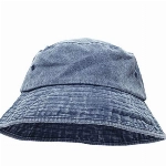 KYEYGWO Baumwolle Fischerhüte für Damen und Herren, Einstellbare Eimer Hut Sonnenhut Freizeit Outdoor-Hut Einfarbig Sommerhut Schlapphut für Sandstrand Biwakieren, Blau