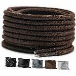 LaceHype 2 Paar - Premium Runde Schnürsenkel [ Ø4 mm ] für Arbeitsschuhe, Stiefel, Outdoorschuhe und Sportschuhe reißfeste Schuhbänder Ersatz Shoelaces aus Polyester (Dunkelbraun, 70)