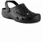 Ladeheid Damen und Herren leichte Eva Clogs mit Fersenriemen Gartenclogs Gartenschuhe Freetime (Schwarz, 37/38 EU)