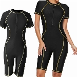 Lady Taucheranzug- Damen Shortie Taucheranzug, Surfanzug mit einteiliger schwarzer Tauch Wetsuit zum Schnorcheln, Schnelltrocknende Badebekleidung, Jumpsuit Diving Bodyboarding(Größe : XL)