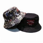 Lanly Fischerhut Sonnenhut Beidseitig Tragen Unisex Herren Damen Baumwolle Stickerei Faltbar Wanderhut Buschhut Outdoor (Gold)