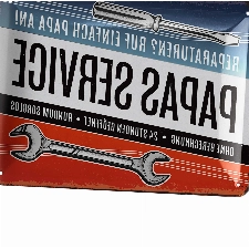 LANOLU Retro Blechschild PAPAS SERVICE - Charmante Deko für Väter mit nostalgischem Flair